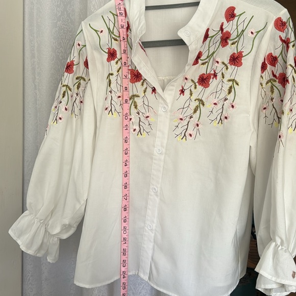 ECOATUP WHITE EMBROIDERED SHIRT SZ:XL - Picture 9 of 9